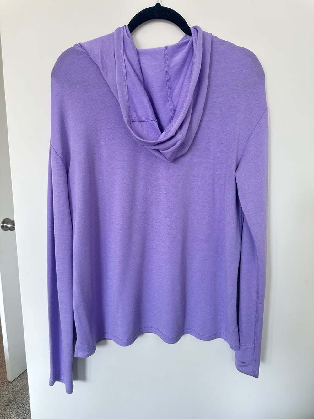 T Shirt Long Sleeve Hooded Spring All Seasons Solid Color Traditional - Picture 3 of 3